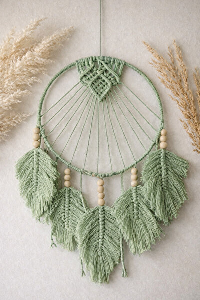 Bohem Shop Izlanda Stili Makrome Düş Kapanı/yapraklı Rüya Kovucu Bohem Duvar ...