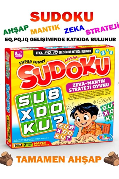 Emrah Gültekin Sudoku Ahşap Kutu Zeka Oyunu Çocuklar ve Yetişkinler İçin Eğit...