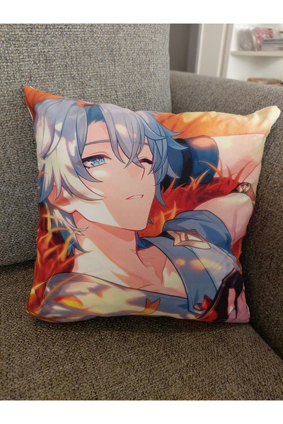 ganbarou art studio Honkai Star Rail Phainon'lu tek yönlü baskılı kırlent 25x...