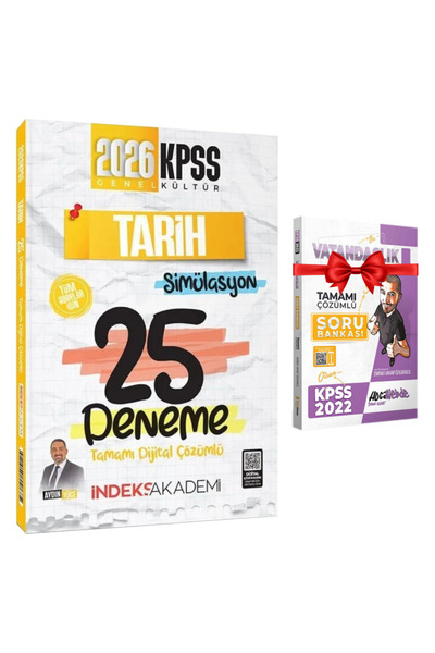 İndeks Akademi Aydın Yüce-2026 KPSS Tarih Simülasyon 25 Deneme Çözümlü