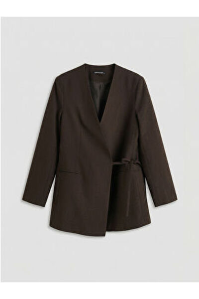 LC Waikiki Artı-Store Double-Breasted Women's Jacket with Collar and Long Sle...