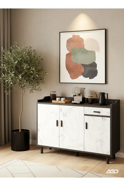 AGD Kitchen Storage Cabinet with Shelves and Closed Doors