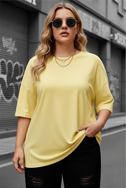 Oksit Mily Жіночий великий розмір Battal Basic Велосипедна комір бавовняна фу...