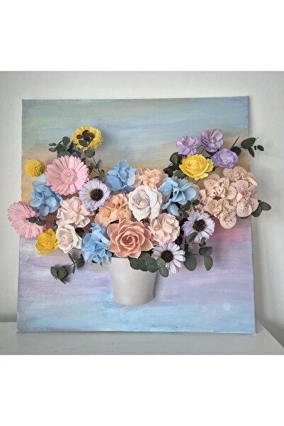 Yellow Tulip 3D painting 50*50cm, immortal sola flowers, cryogenic hydrangea ...