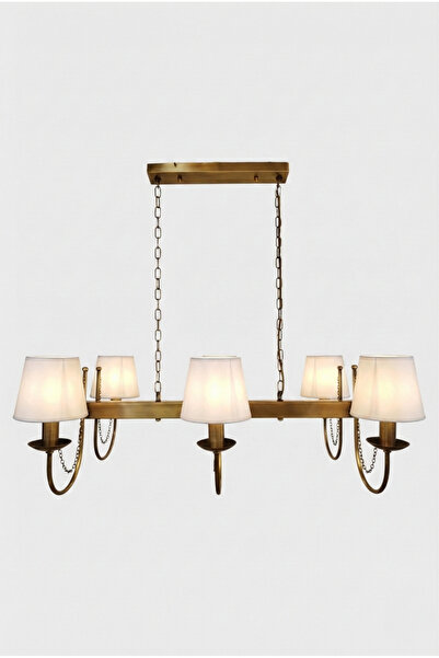 Favori Aydınlatma Modern Eskitme Metal 6’lı Şapkalı Salon & Yemek Masası Avizesi