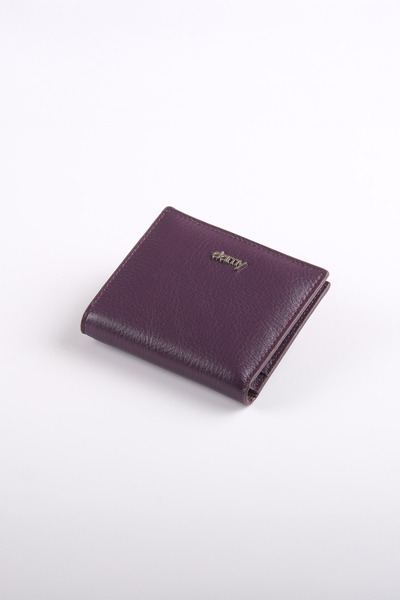 Ancora Leather Genuine Leather Women's Portfolio Rfid Protected-46500 Plum