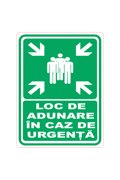 Generic (Unbranded) Indicator Punct de Adunare de Urgență - PVC, 20x30 cm