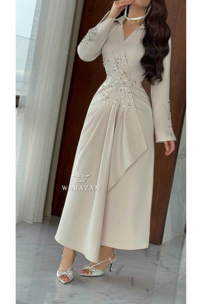 Warazan Crystal-embellished wrap dress