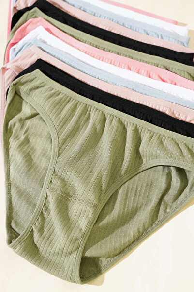 Alıç Bikini din bumbac pentru femei, pachet de 12 bucăți 0592 Țesătură textur...