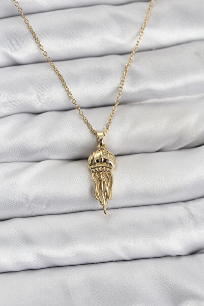 lowell home 316L Steel Chain Gold Color Jellyfish Model Zircon Stone Women's ...