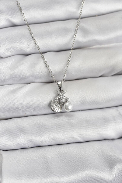 lowell home 316L Steel Chain Silver Color Sea Shell and Starfish Model Zircon...