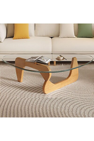 Zelda Ahşap Modern Cam Orta Sehpa