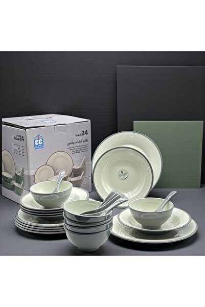 cc bin shihon A 24-piece melamine dinner set for 6 people, made of high-quali...