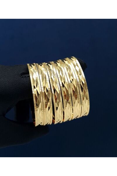 Treasures Gold-plated alternative bangles, 6 pieces, size 17