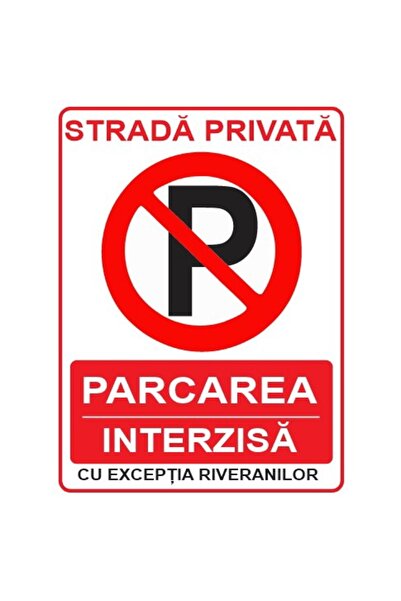Generic (Unbranded) Indicator Parcare interzisă pe drum privat, doar pentru r...