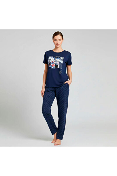 levanapajamas Levana Cartoon Pajamas - Navy Blue with a Soft Pattern