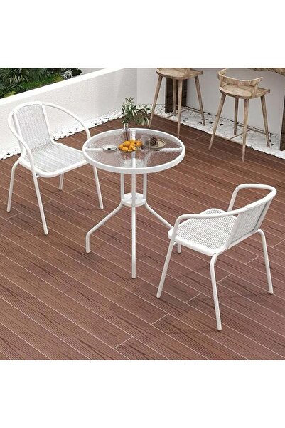 Türkiye طقم طعام للحديقة مكون من 3 قطع، أثاث خارجي، طاولة طعام وكراسي للفناء،...