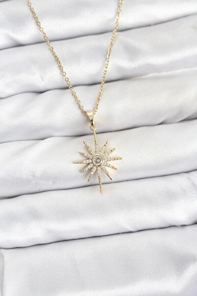 lowell home 316L Steel Chain Gold Color Polar Star Model Zircon Stone Women's...