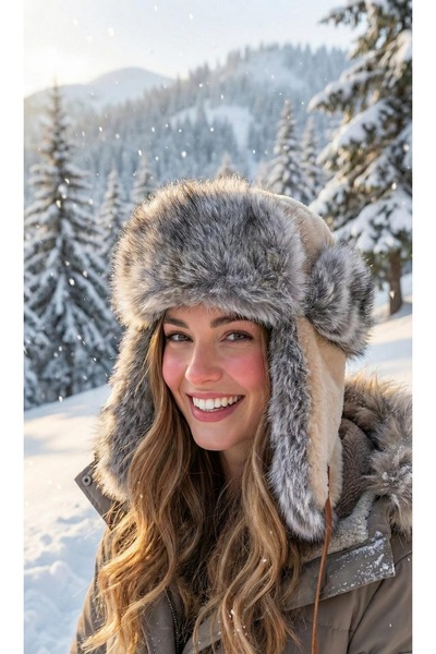 LAGRANZE Women's Fur Ushanka Hat