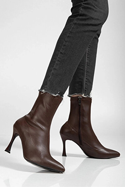 Alfanora Orjen Brown Leather Stretch Heeled Boots