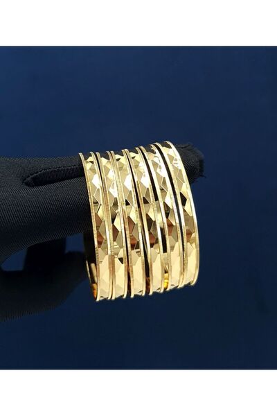 Treasures Gold-plated alternative bangles, 6 pieces, size 22