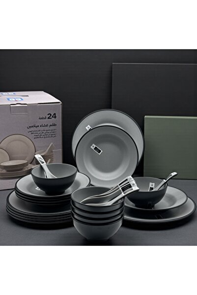 cc bin shihon A 24-piece melamine dinner set for 6 people, made of high-quali...