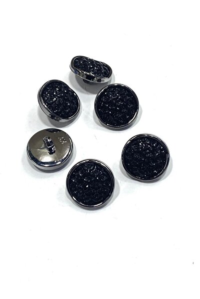 karantuhafiye Кнопка для жилета / Металізована / Чорна / 1,7 см / Набір з 6 ш...