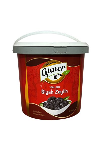 Güner Gemlik Yağlı Sele Siyah Zeytin 10 Kg L boy 230-260 Kalibre