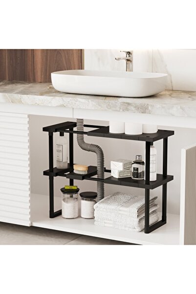 naturelove 2 Katlı Ayarlanabilir Genişletilebilir Tezgahaltı Düzenleyici Raf ...