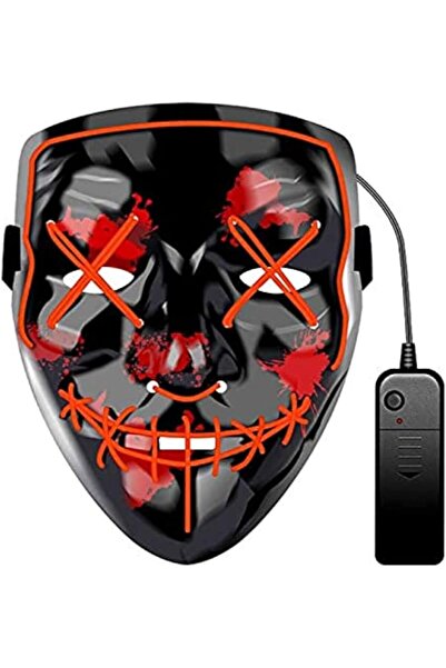 Other قناع رقص مرعب على شكل حصن ليلي مزين بإضاءة LED، أحمر