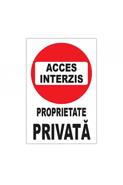Generic (Unbranded) Intrarea interzisă - Indicator proprietate privată 20x30 cm