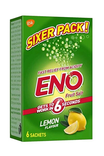 Eno ملح فواكه بنكهة الليمون، 5 غرام × 6 أكياس، عبوة من ستة أكياس