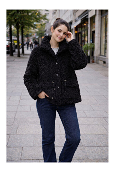 BERNEO Women's Adjustable Waist Fur Coat