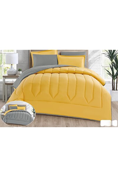 Red Rose Double bed comforter set with a hotel-style design, plain and revers...