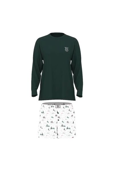 Victoria's Secret - Long Sleeve Pajama Set with Shorts, Size S