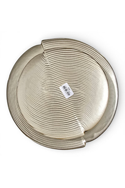 Sudedi Home Gold Renk Cam Pasta Tabağı Seti 6’lı 19 cm Sunum Tepsili Servis Seti