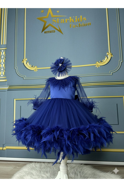 Star Kids Girl's Cobalt Blue Otrishi Dress, Girl's Graduation Dress, Buckle I...