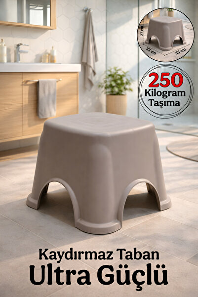 Funny Life Kaymaz Ekstra Güçlü Lüx Çok Amaçlı Beyaz Banyo Taburesi