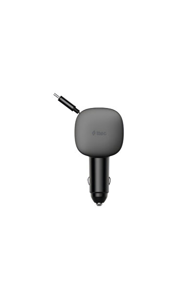Ttec 2CKP07S ttec SmartCharger Trio PD 60W Araç Hızlı Şarj Aleti USB-C+USB-A+Dahili PD 30W70cmUSB-C Kablo