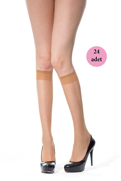 ALFA AKSESUAR 03 24 Pieces Thin Below Knee Socks 20 Denier 57 Skin