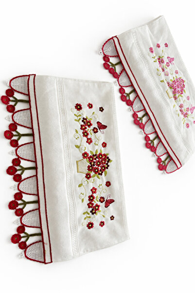 EL YAPIMI İki adet dantelli havlu