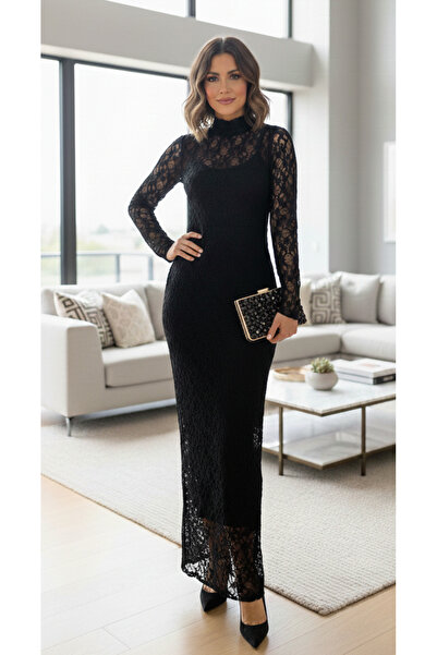 COMS'S Lace Maxi Long Women's Dress Lined