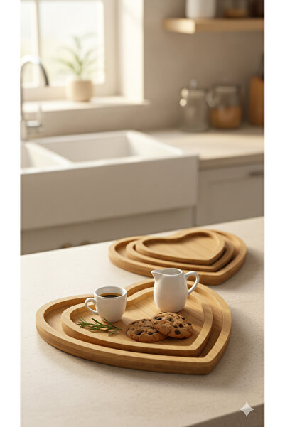 Hallac Dede Wooden 3-Piece Presentation Set Presentation Tray 6 Different Mod...