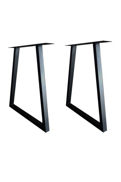 Telfence Eğimli Metal Demir Masa Ayağı 2’li – Siyah Elektrostatik Boyalı Çeli...