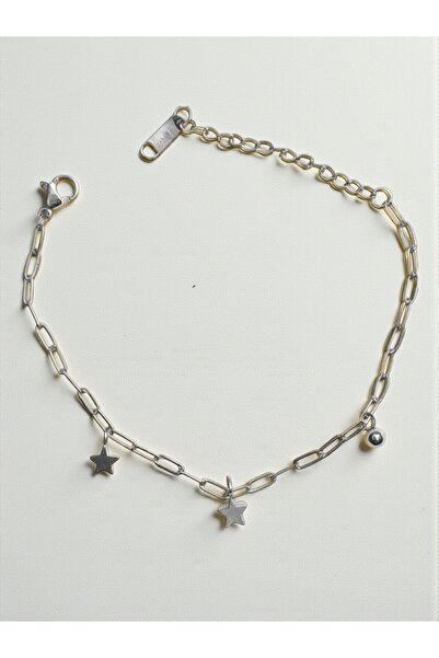 ATALYA ACCESSORY Yıldız Charm Detaylı Kararmaz Çelik Zincir Bileklik – Ayarla...