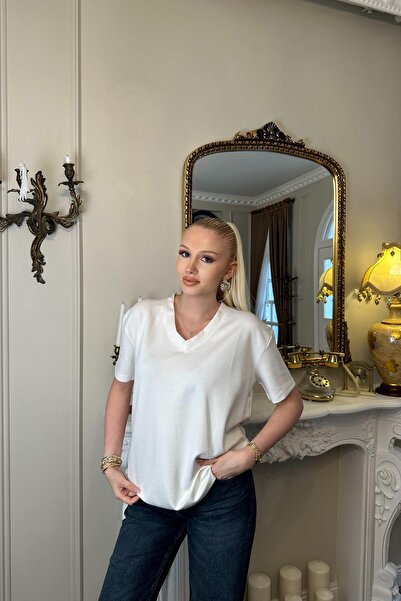 lizge giyim V Neck Modal Tshirt