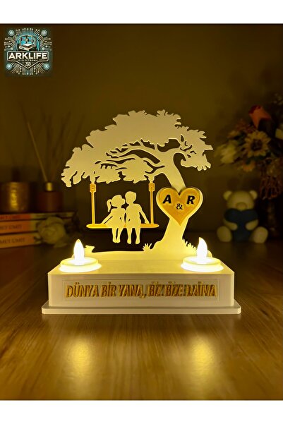 ARKlife 3D Electronic Kişiye Özel Sevgililer Doğum Günü Ev Hediye Led Mumlu M...