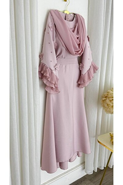 alweshah alahmar فستان وردي بودري