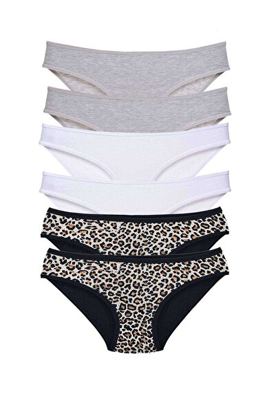 Mestore 6 قطع سراويل داخلية نسائية من الليكرا سهلة الارتداء باللون الرمادي وا...