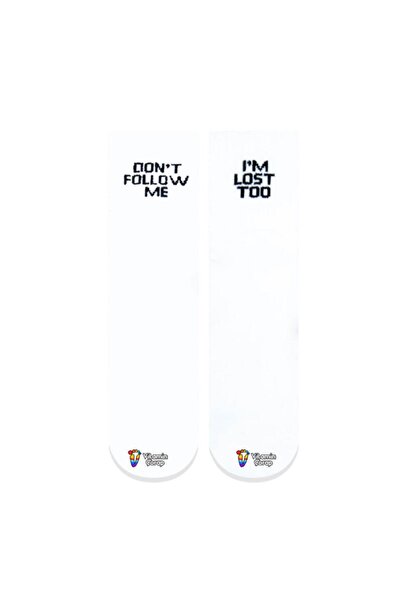 Limmon Store Don't Follow Me White Athletic Socks